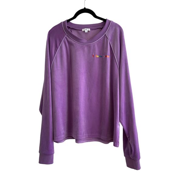 Be Proud by BP XL Gender Inclusive Pride Velour Top - Picture 1 of 6